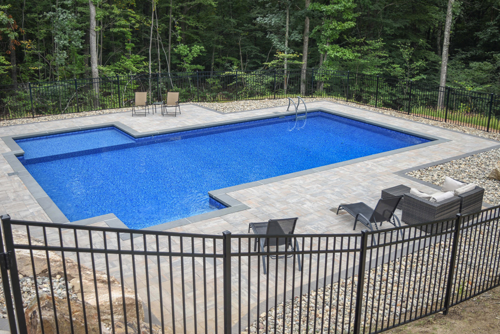 This is a photo of a custom rectangular in-ground swimming pool.