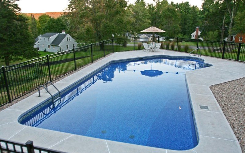 This Is A Photo Of A Lazy L Style Custom Inground Swimming Pool.