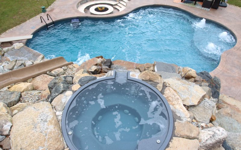Custom Inground Pool And Hot Tub Installed By Majestic Pools
